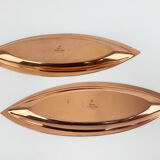 Pair of scandinavian copper cups or bowls ystad metall, design gunnar ander, sweden