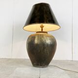 Oversized stoneware table lamp, 1980s