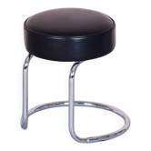 Bauhaus Stool in Chrome-Plated Steel and Leather, 1950s