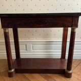 Console style empire walnut and marble