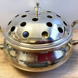 Antique Small Soup Tureen Centerpiece Bouquetière Brass Bronze Silver