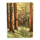 Oil on canvas "Undergrowth" signature to be identified