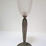 Lamp art deco bronze patina gray silver
