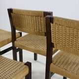 Ensemble de quatre chaises de salle à manger en bois wengé par Arnold Merckx pour Fristho Holland
