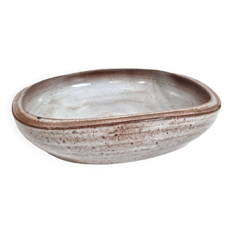 Norbert Pierlot French ceramist Cup, empty pocket, vintage enameled stoneware signed with the owl