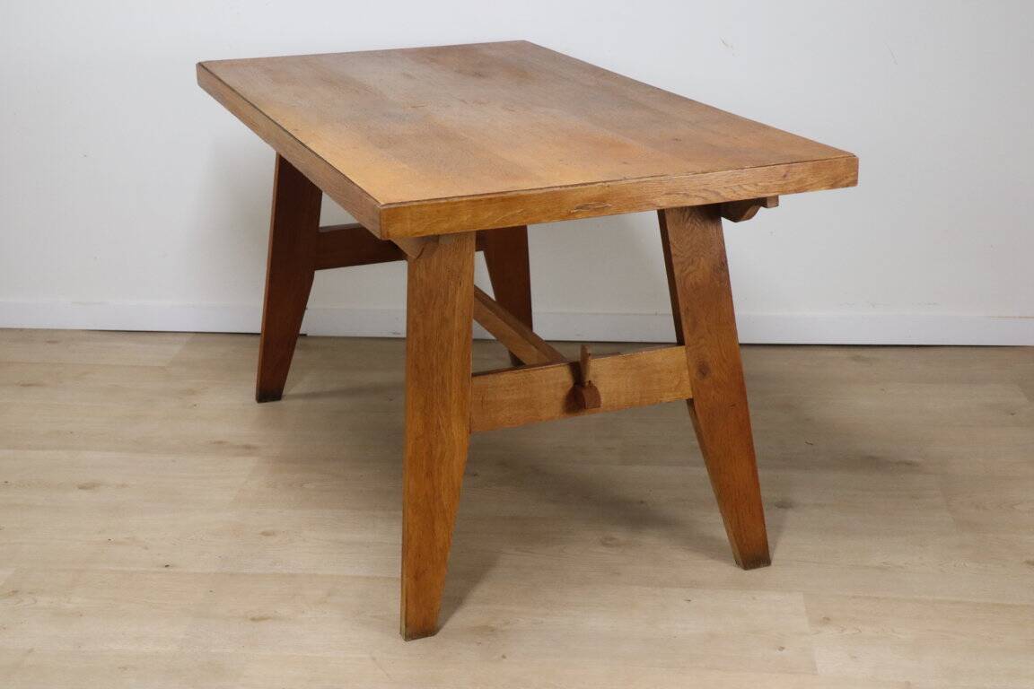 Oak dining table by René Gabriel, 1950