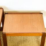 Teak and ceramic nesting coffee table