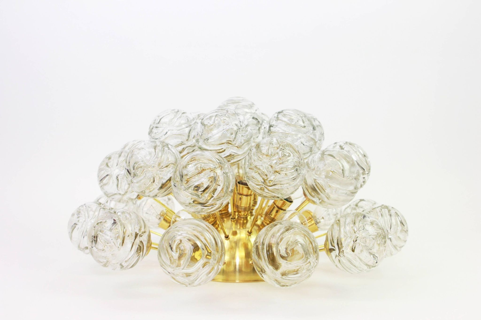 Spectacular Sputnik ceiling light with glass snowballs by Doria, Germany, 1970s