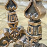 Vintage solid brass and steel chenets