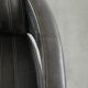 Set of 2 sturdy industrial black cowhide Aviator design armchairs with aluminium and rivets