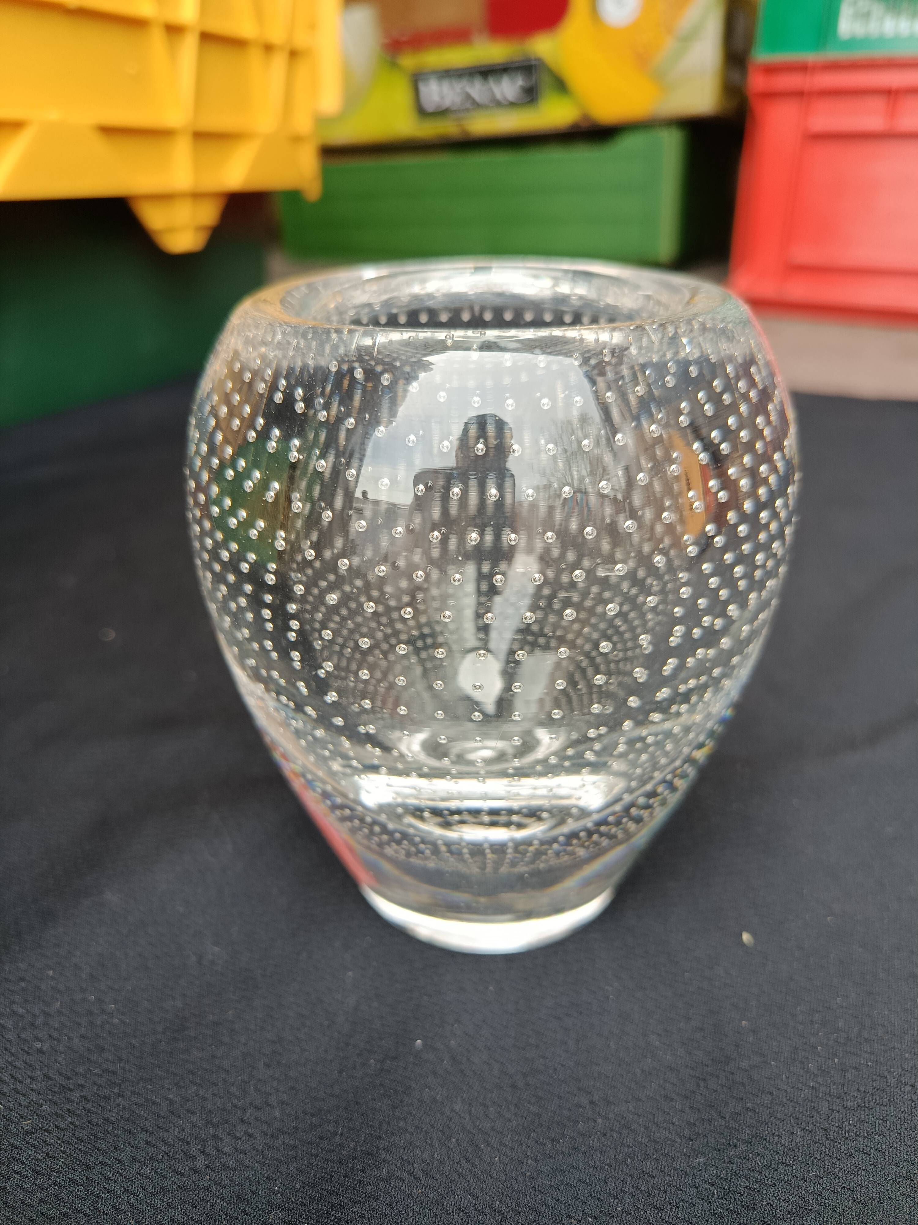 Bubble glass vase