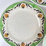 7 assiettes à dessert Sarreguemines "Maroussia", début XXe