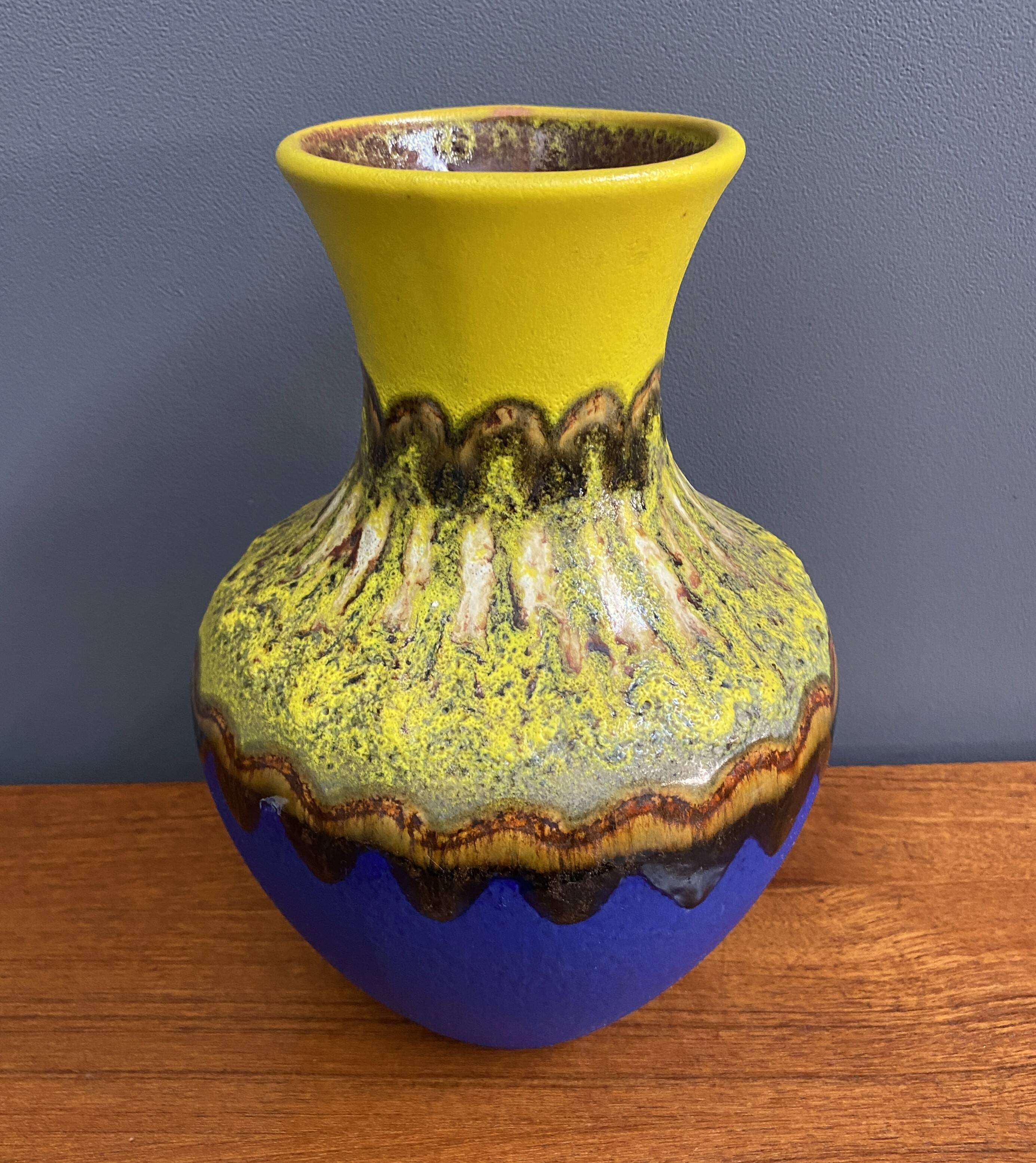 Yellow and Blue vase by Carstens Tönnieshof 1960s WGP