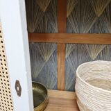Art Deco wardrobe revisited Shabby chic style with two rattan canning doors