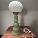 Lampe à poser vintage pastel globe plissé