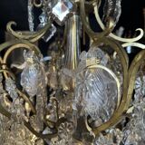 19th Century Cage Chandelier in Crystal and Gilded Bronze (Good Quality)