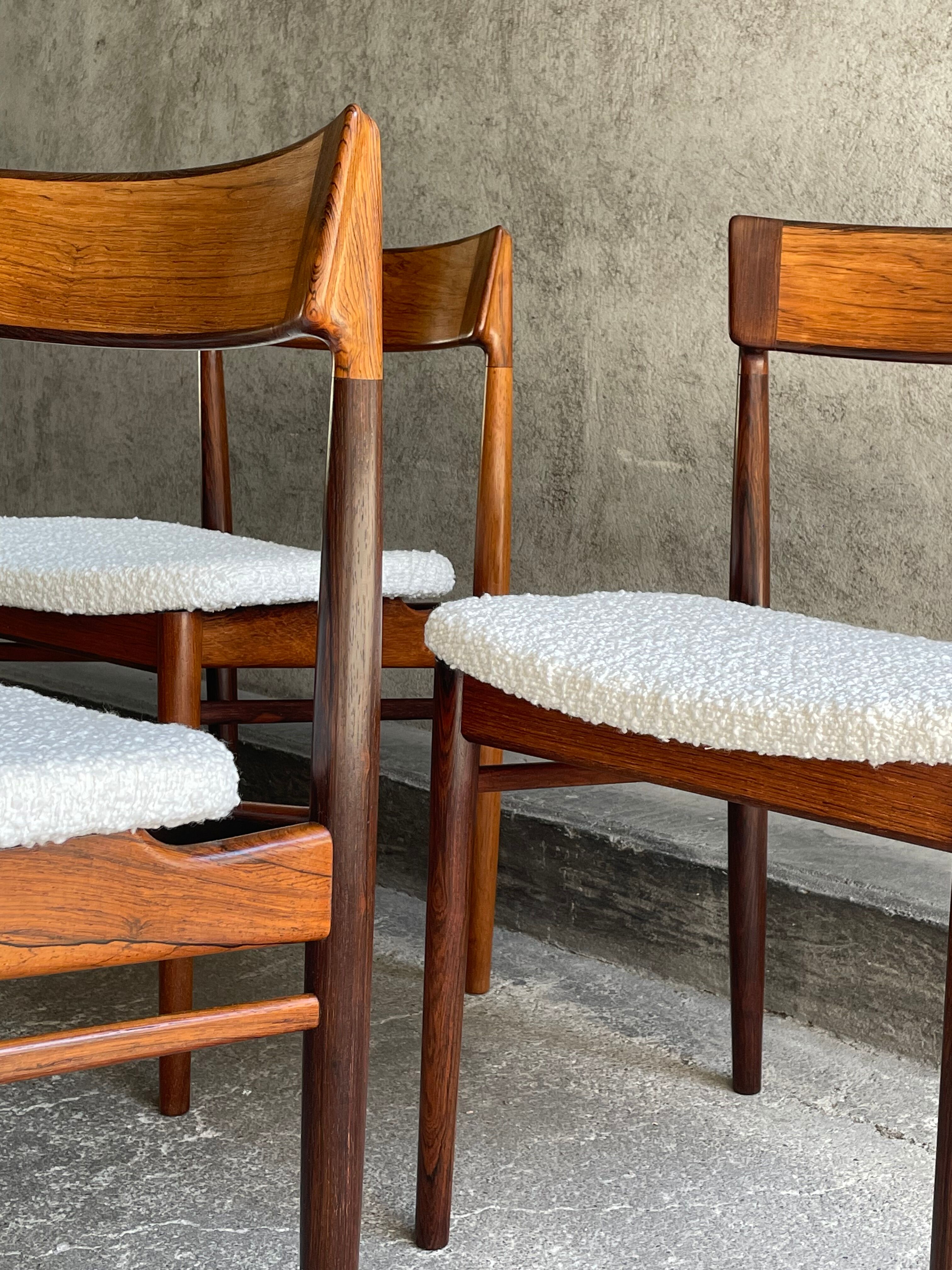 4 Danish rosewood chairs by Rosengren Hansen, 1960s