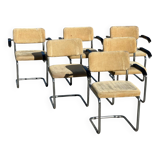 Set of 6 Marcel Breuer S64 armchairs for Thonet 1950