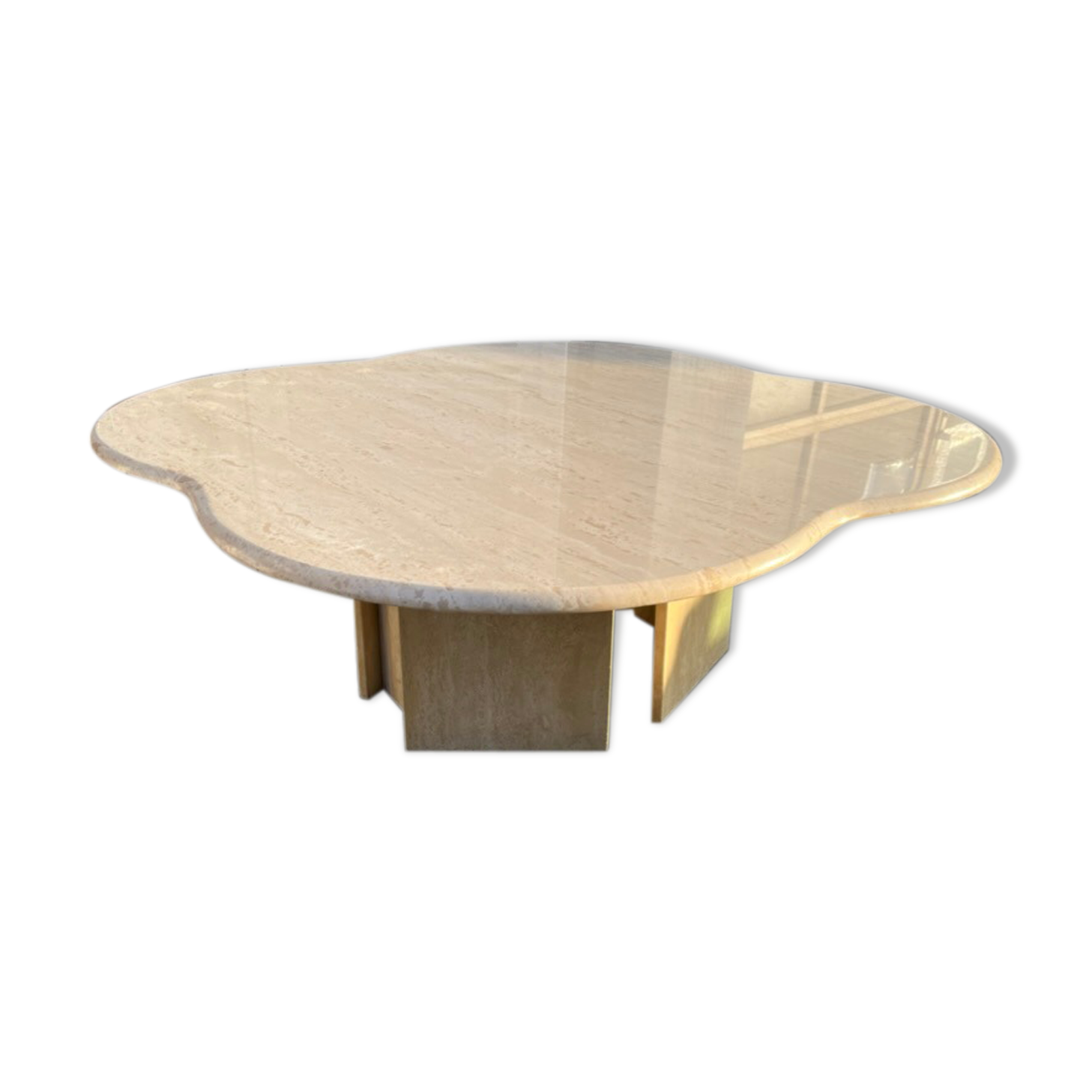 Flower travertine coffee table