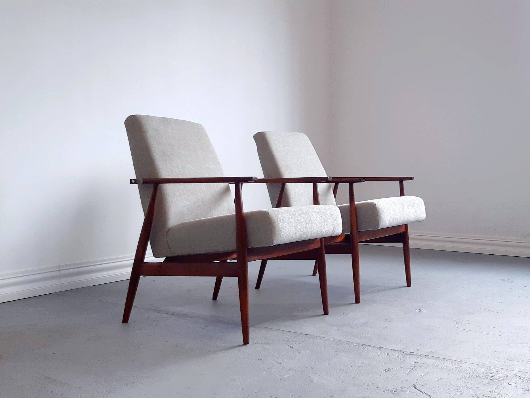 1960 Henryk Lis Armchairs in Water Green