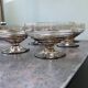 6 vintage ice cream coupes, blown glass brown fruit