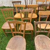Lot of 16 mismatched bistro chairs
