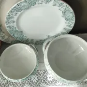 Small soup tureen base, ironstone, St-Amand, Lebacqz & Bouchart "Persian"