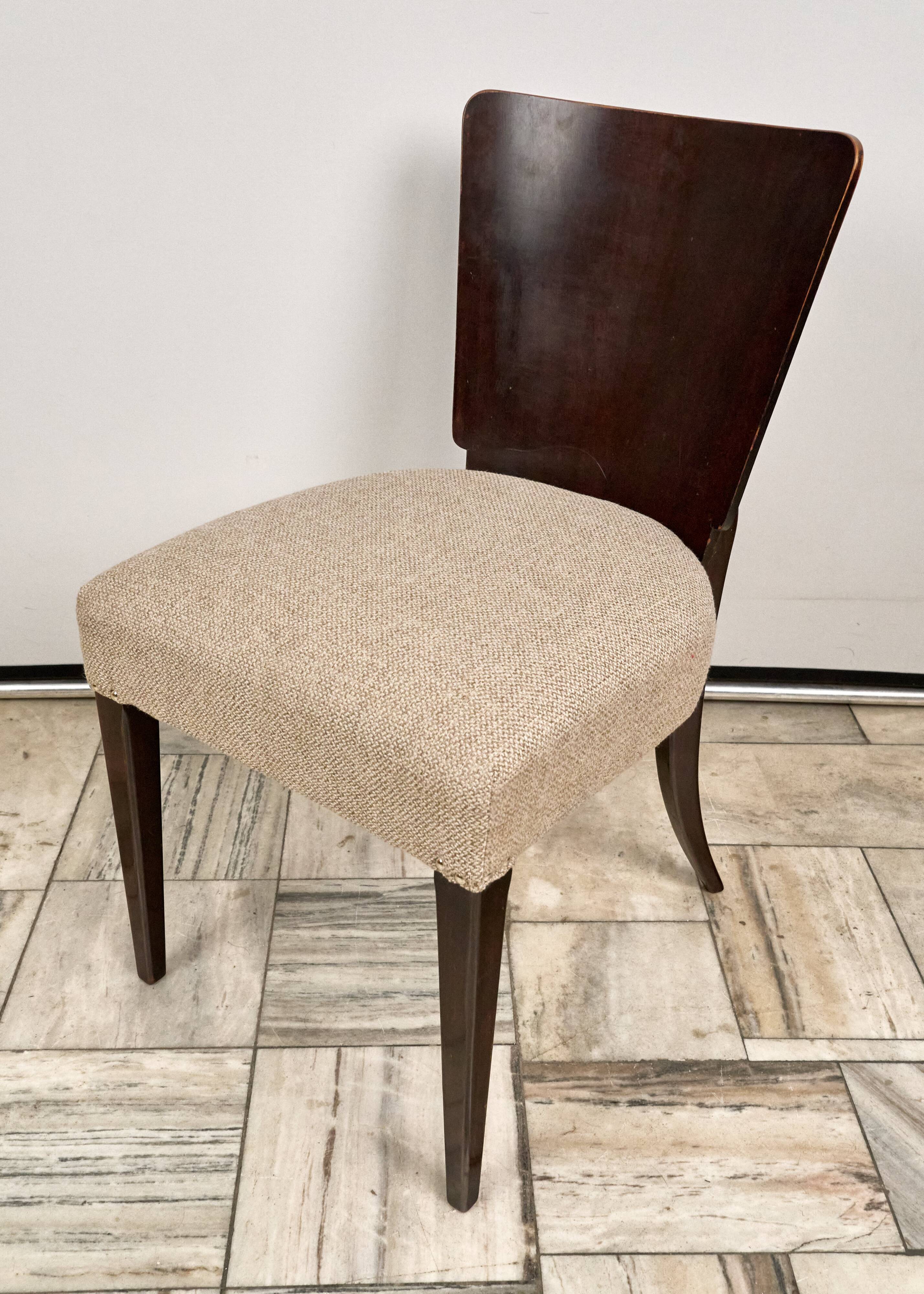 Set of 4 H-214 Dining Chairs by Jindřich Halabala, 1930s, Czechoslovakia