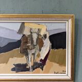 1964 swedish vintage oil painting