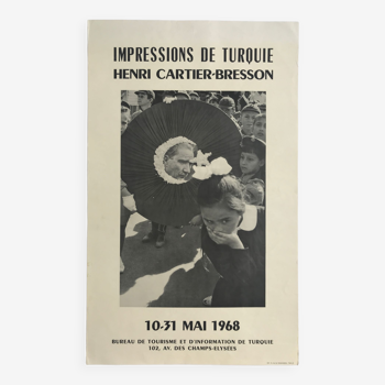 Affiche originale de henri cartier-bresson, impressions de turquie, 1968