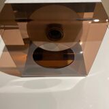 Disco smoked plexiglass wall lamp by Jacqueline Trocmé
