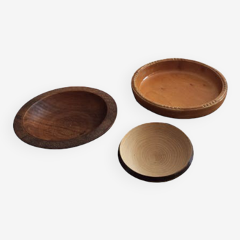 Trio of wooden bowls