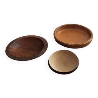 Trio of wooden bowls