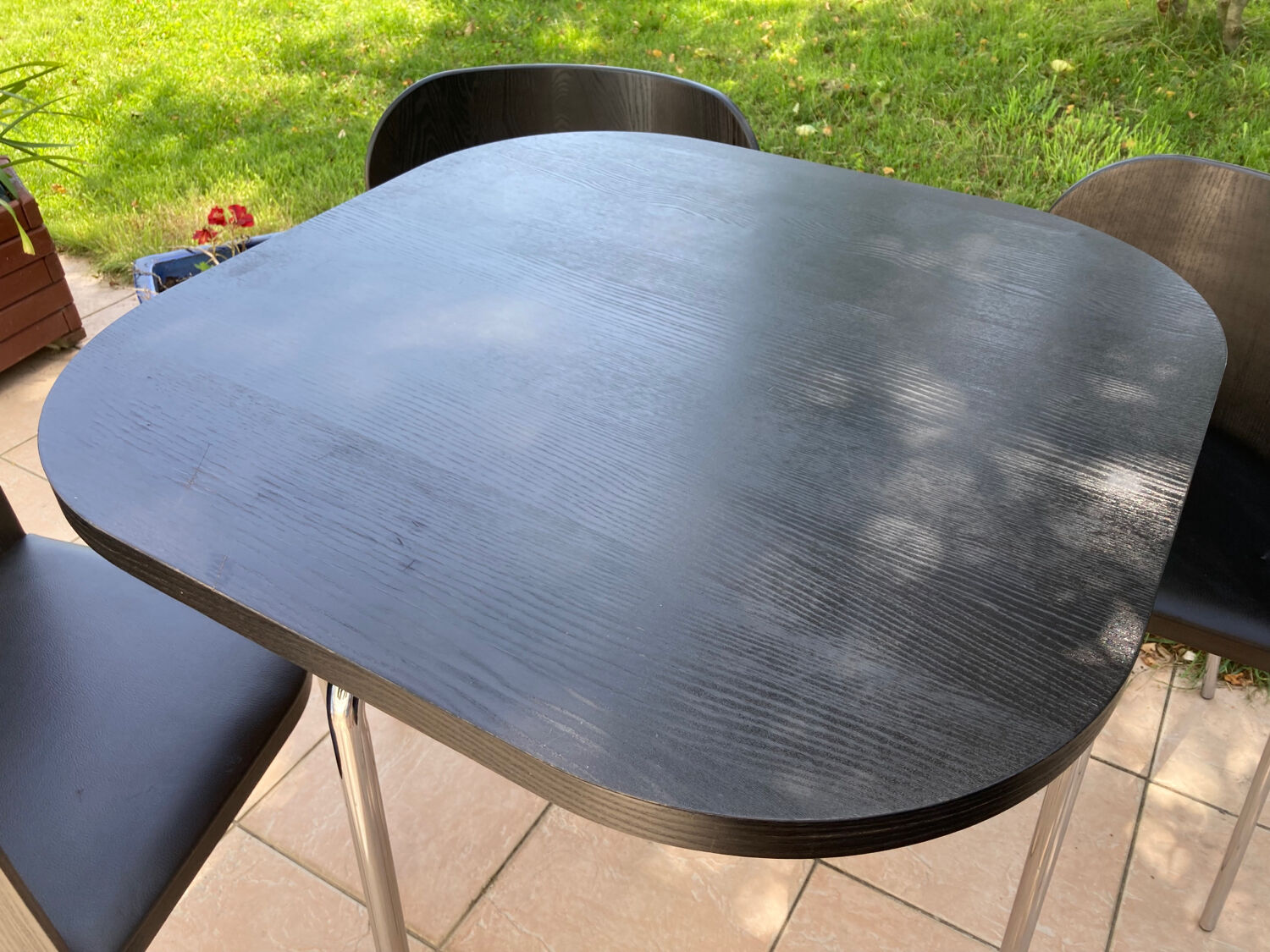 Black set fusion for ikea 1 table with 4 chairs