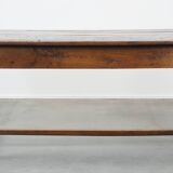 Table à manger française ancienne en chêne du 18ème siècle avec 2 tiroirs