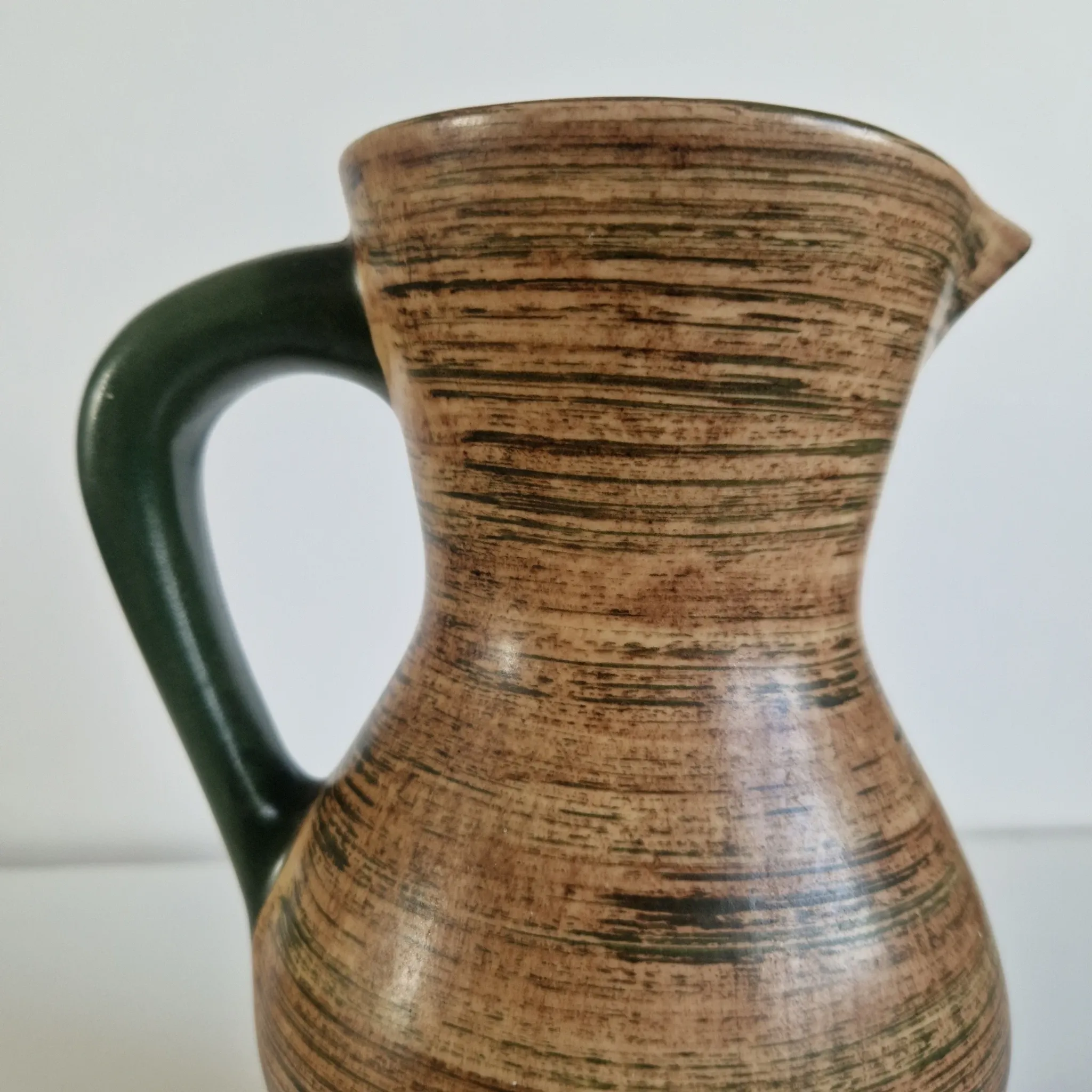 Vintage Saint-Clément ceramic pitcher / carafe - Guilloché decoration