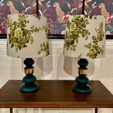 Paire de lampes verre Design scandinave 1950.