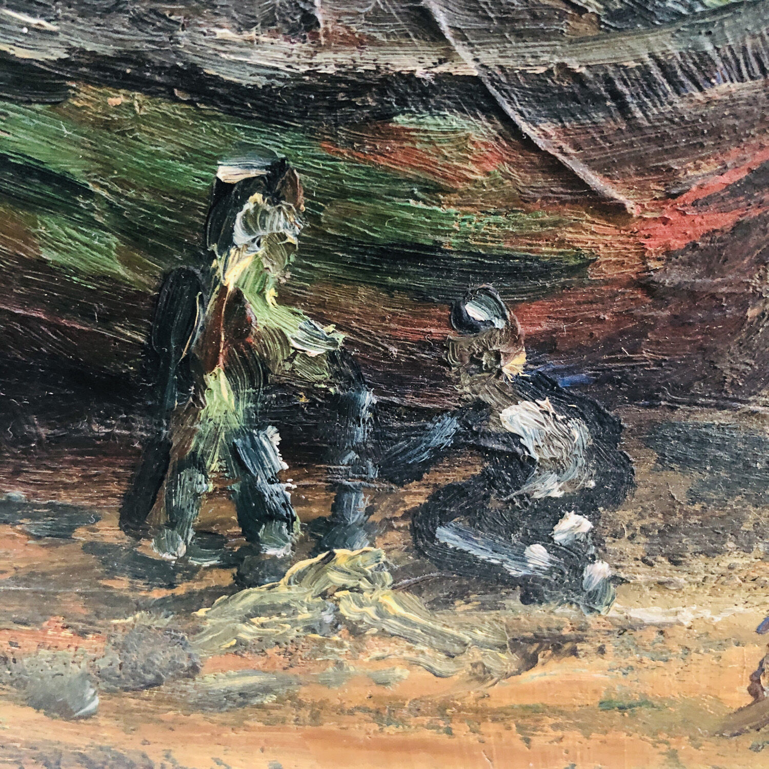 Paiting "The fishing boat at low tide"