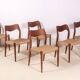 6x Niels Møller Model 71 teak, 1960s, Denmark