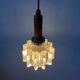 Small mid-century crystal glass pendant lamp