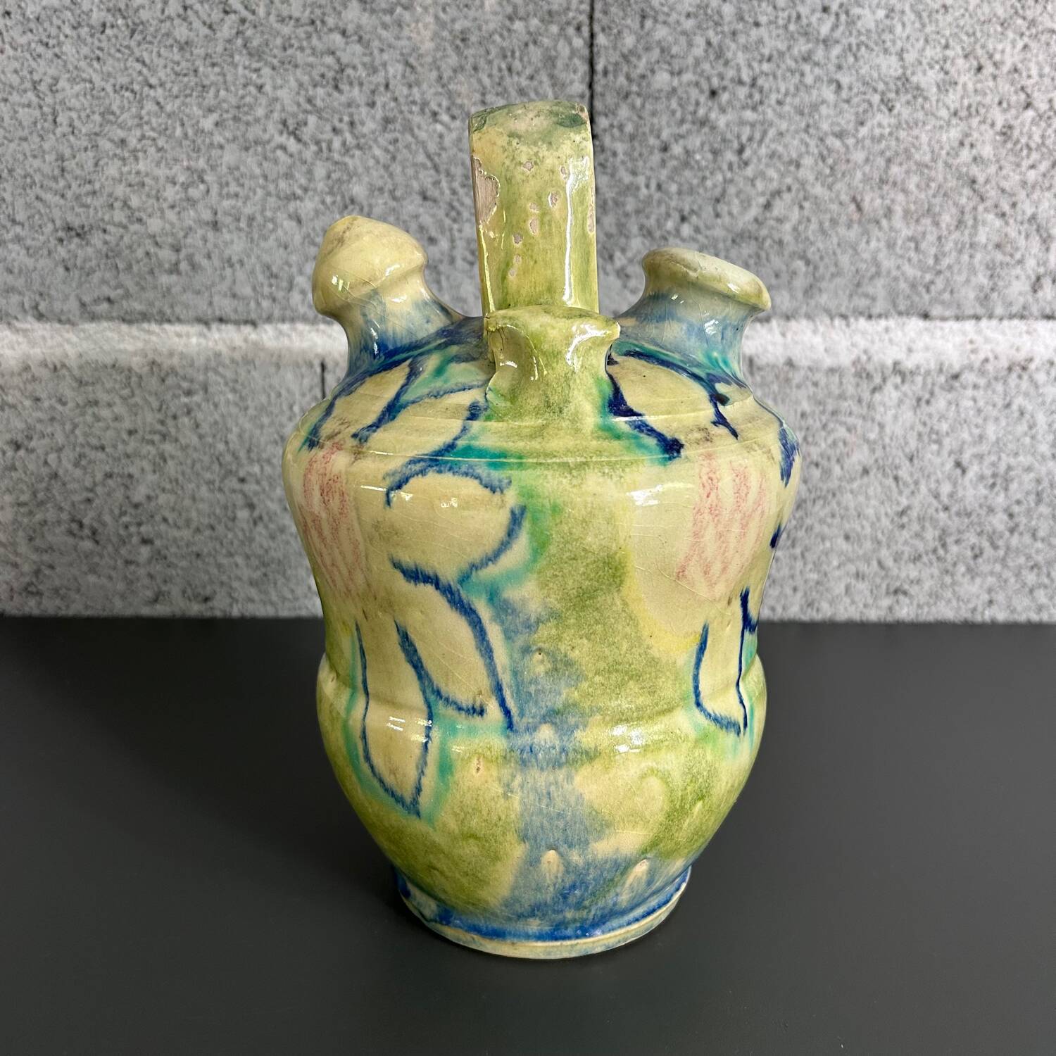 Gargoulette décor floral jaune