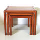 Ensemble de 3 tables gigognes en bois, France 1970