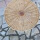 Vintage tripod rattan and wicker table