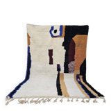 Tapis berbère en laine naturelle traditionnelle taille 140 x 260 cm