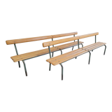 Paire de bancs d'école maternelle enfant fabrication 1950