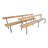 Paire de bancs d'école maternelle enfant fabrication 1950
