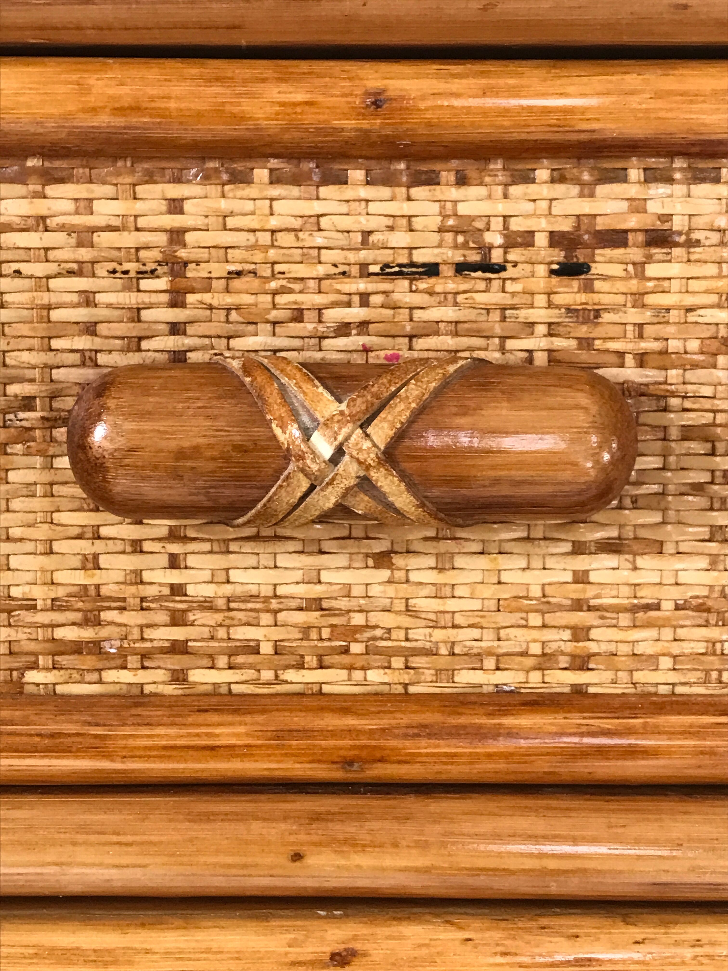 Meuble rotin bambou vintage Annees 80