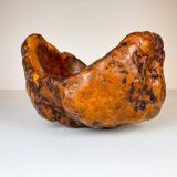 Exceptional large bowl in organic Swedish folk root, around 1960.