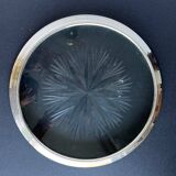 Trivet in cut glass and silver metal