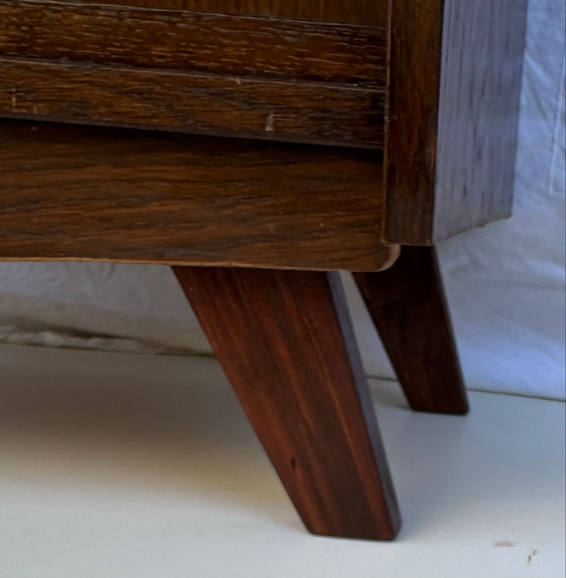 Vintage shoe cabinet with tapered legs
